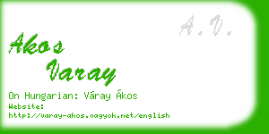 akos varay business card